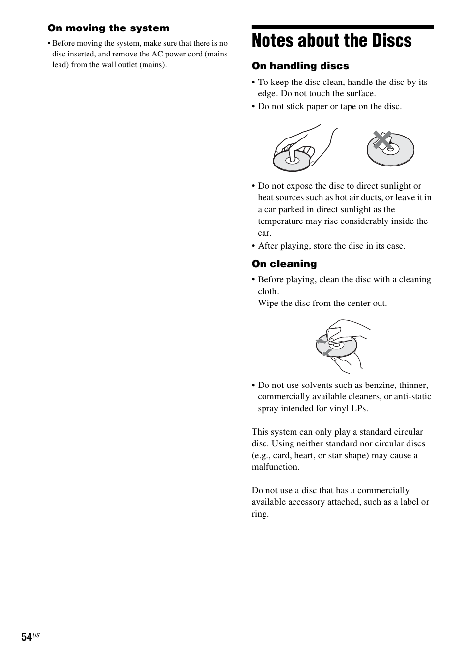 Notes about the discs | Sony Blu-Ray Disc/DVD Home theatre System BDV-E280 User Manual | Page 54 / 68