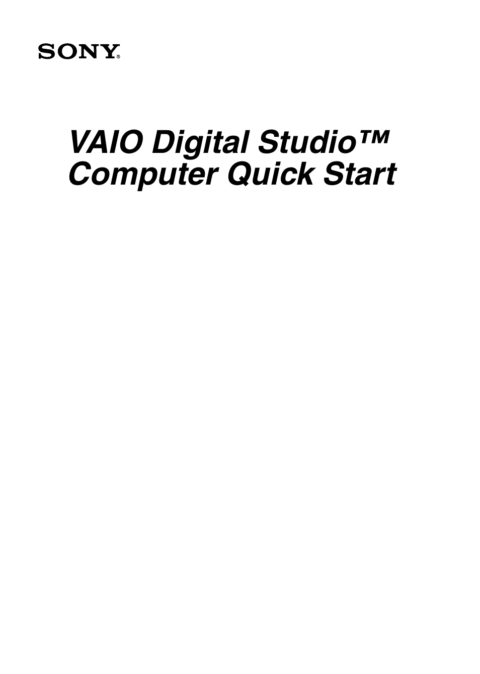 Sony Vaio Series User Manual | 72 pages