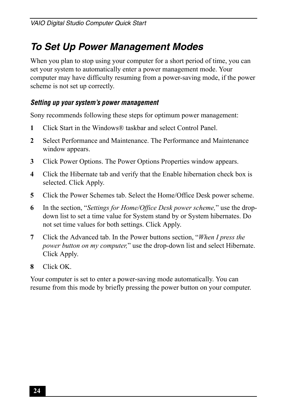 Sony Vaio Series User Manual | Page 24 / 72