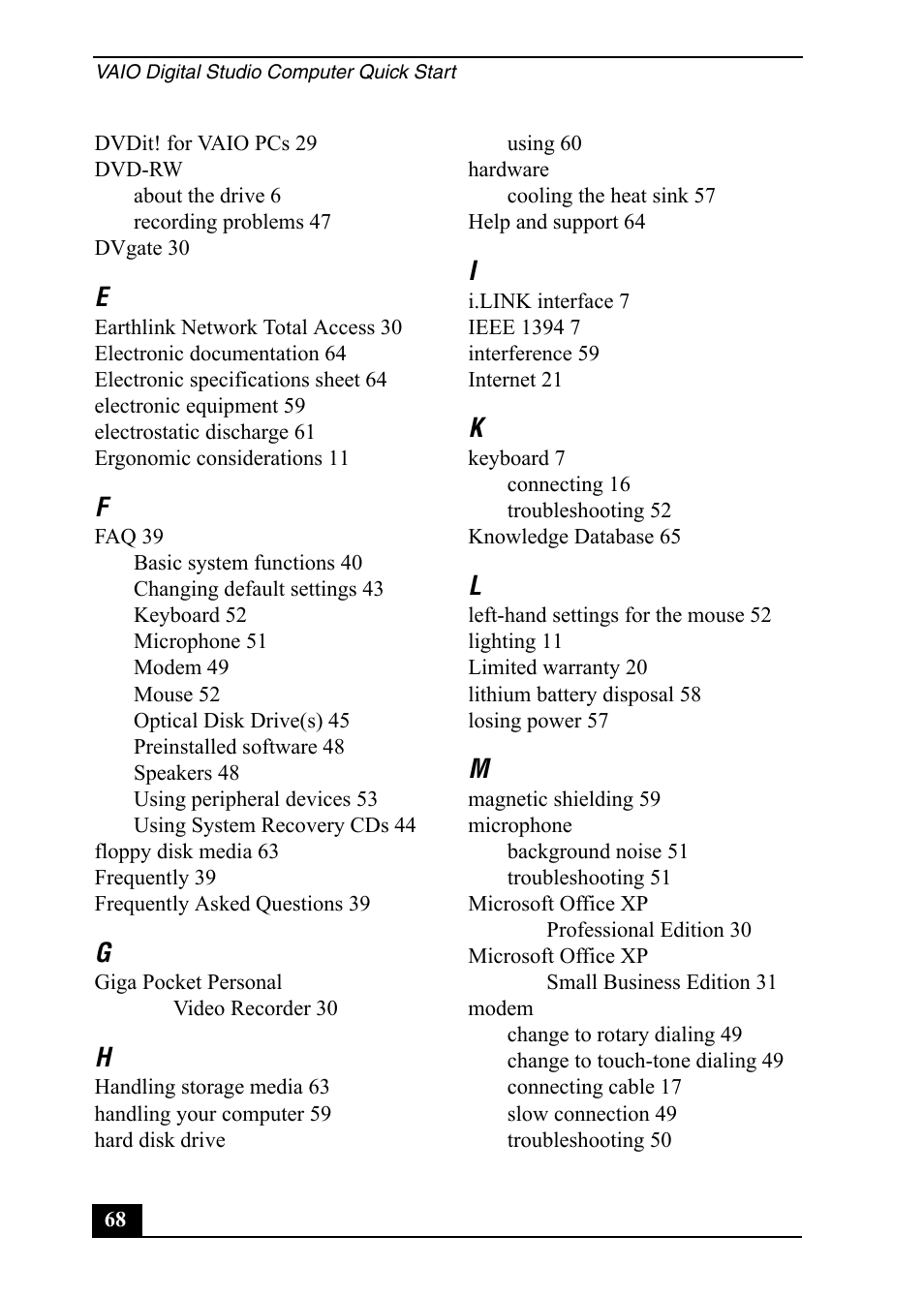 Sony Vaio Series User Manual | Page 68 / 72