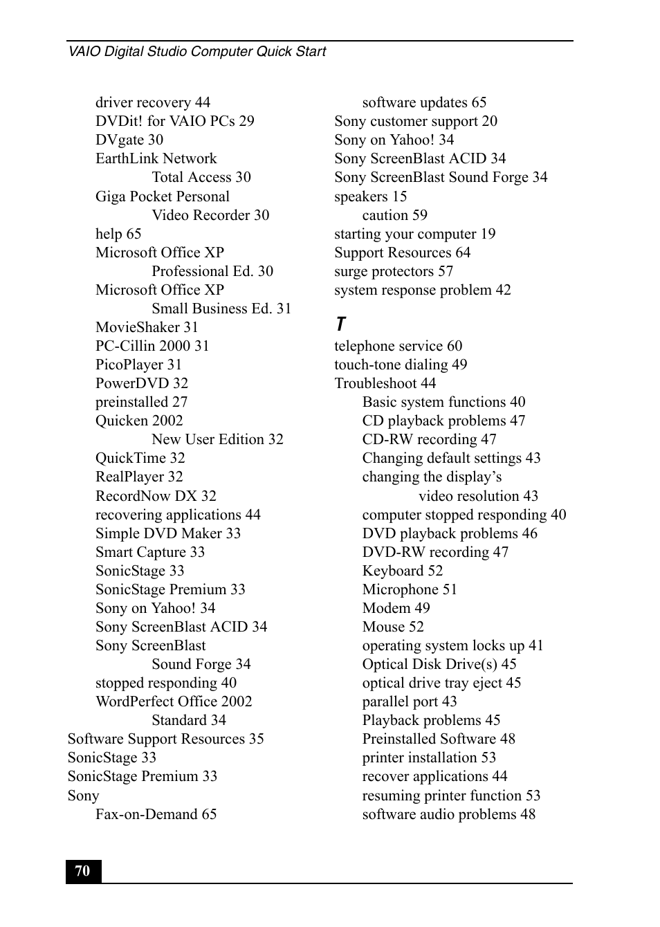 Sony Vaio Series User Manual | Page 70 / 72