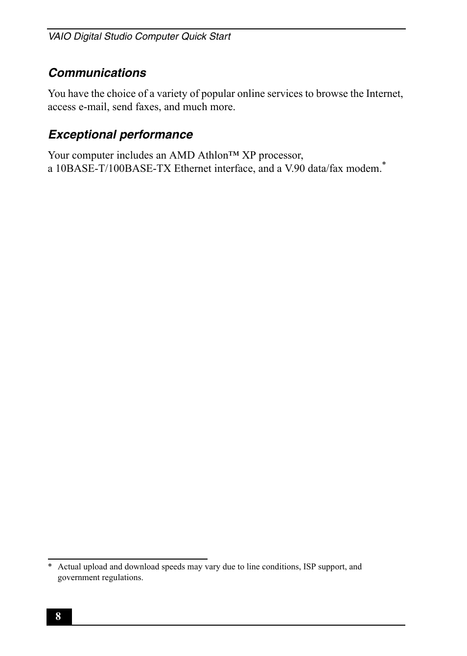 Sony Vaio Series User Manual | Page 8 / 72