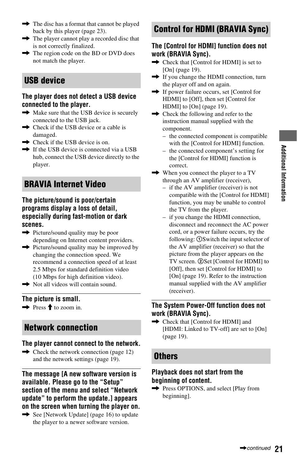 Sony BDP-S280 User Manual | Page 21 / 31