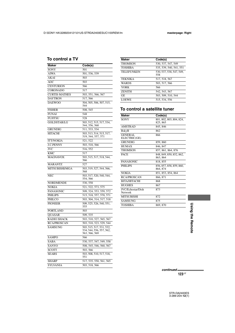 Sony 3-289-204-12(1) User Manual | Page 123 / 140