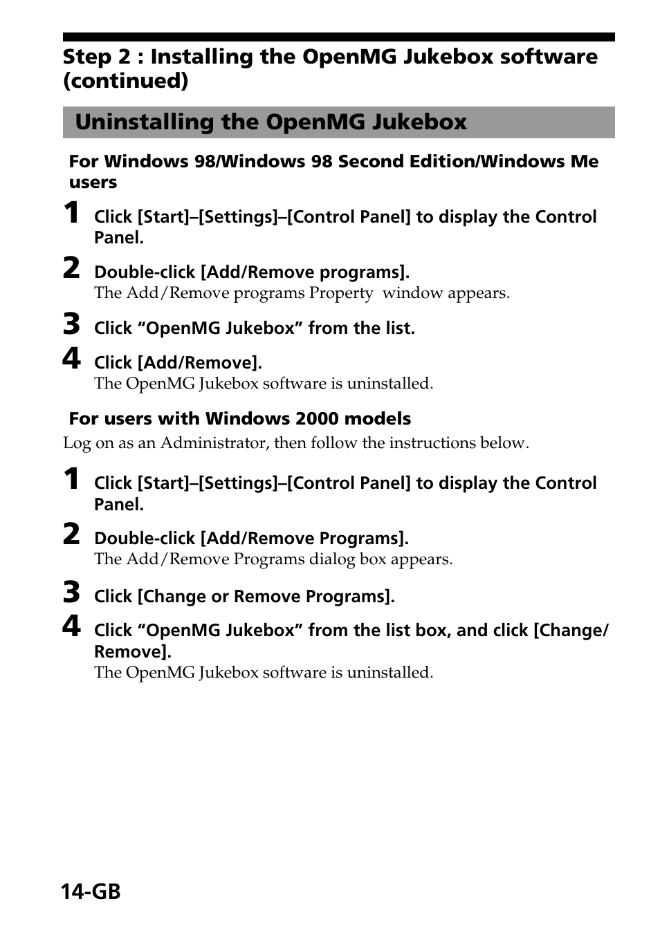 Sony MagicGate MSGC-US10 User Manual | Page 14 / 92