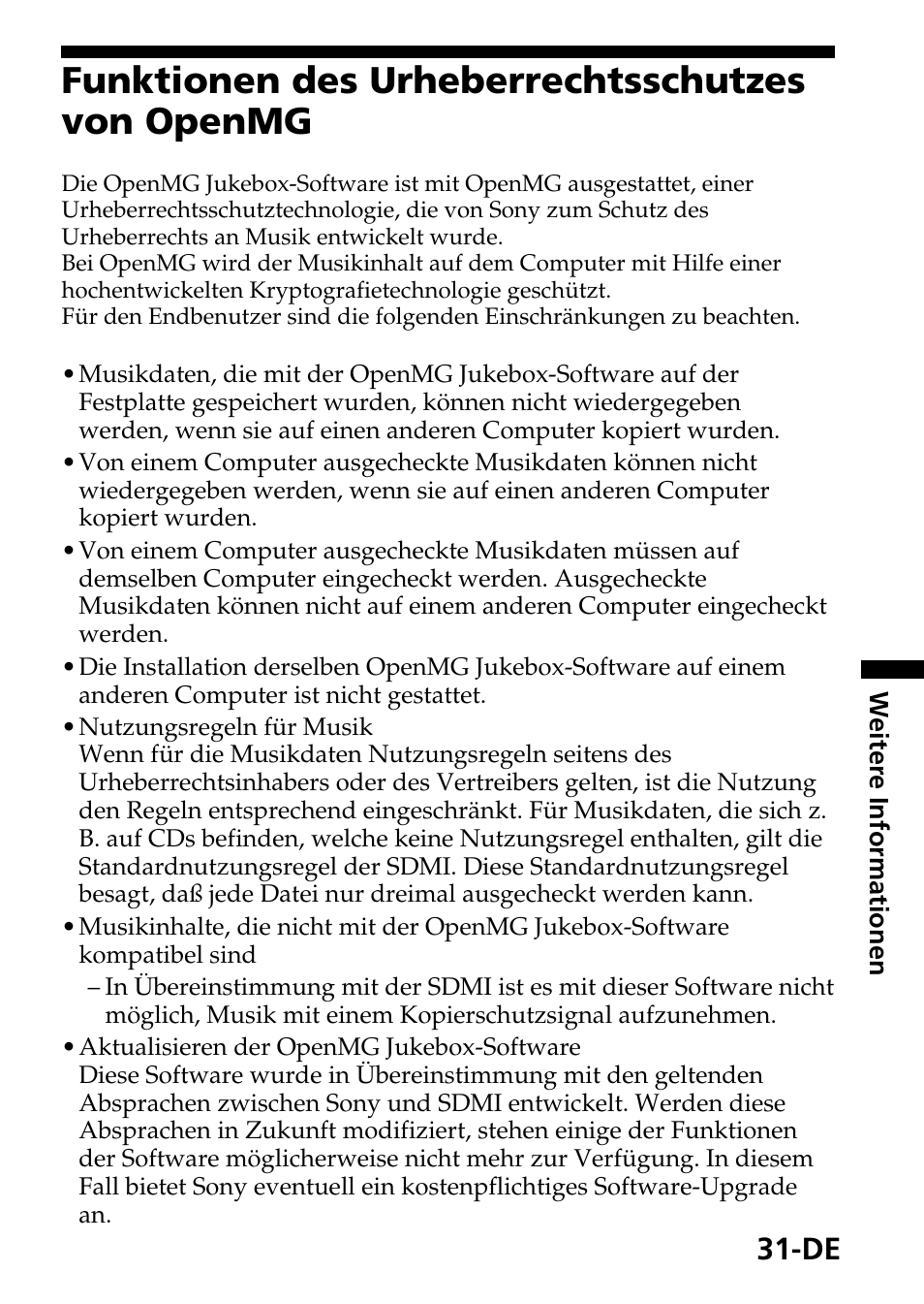 Funktionen des urheberrechtsschutzes von openmg | Sony MagicGate MSGC-US10 User Manual | Page 91 / 92