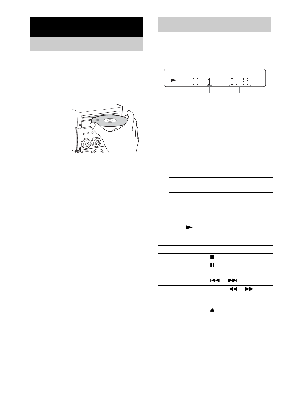 Cd – play, Loading a disc, Playing a disc | Normal play/shuffle play, Loading a disc playing a disc | Sony CMT-SE1 User Manual | Page 6 / 24