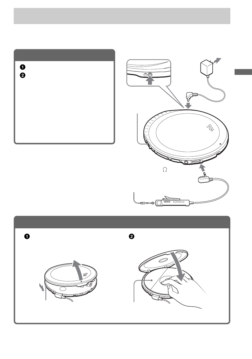 Playing a cd, Connect your cd player, Insert a cd | 1 . connect your cd player, 2 . insert a cd | Sony D-EJ2000 User Manual | Page 7 / 32