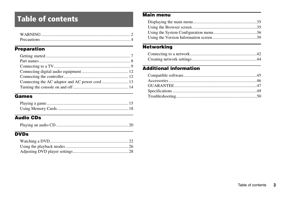 Sony SCPH-77002 User Manual | Page 3 / 56