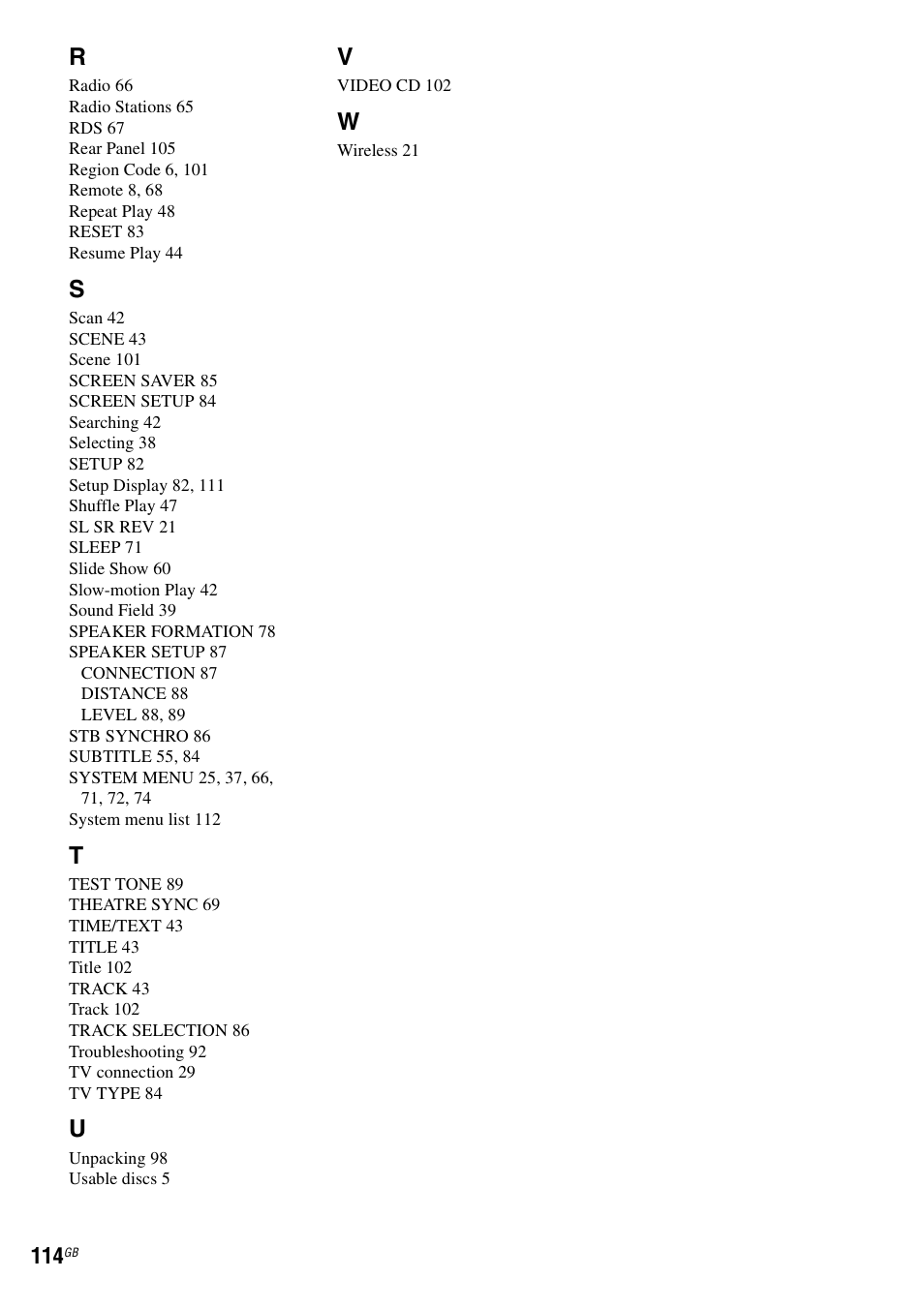 Sony DAV-DZ531W User Manual | Page 114 / 116