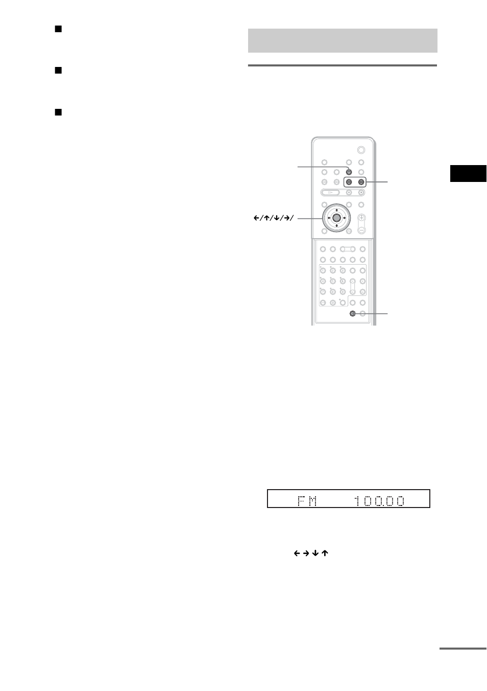 Enjoying the radio, Presetting radio stations | Sony DAV-SR3 User Manual | Page 65 / 100