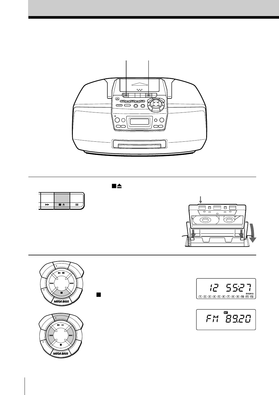 Recording on a tape, Connect the supplied ac power cord (see page 25) | Sony CFD-S47L User Manual | Page 10 / 68