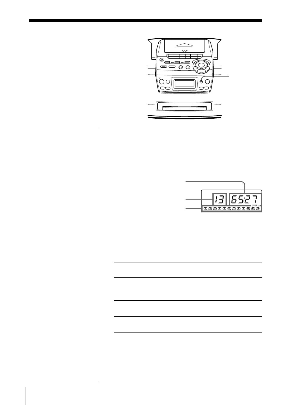 Using the display | Sony CFD-S47L User Manual | Page 12 / 68