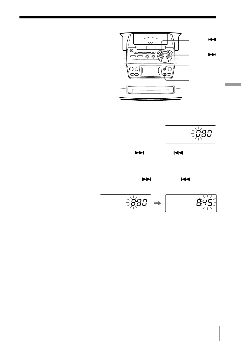 Setting the clock | Sony CFD-S47L User Manual | Page 21 / 68