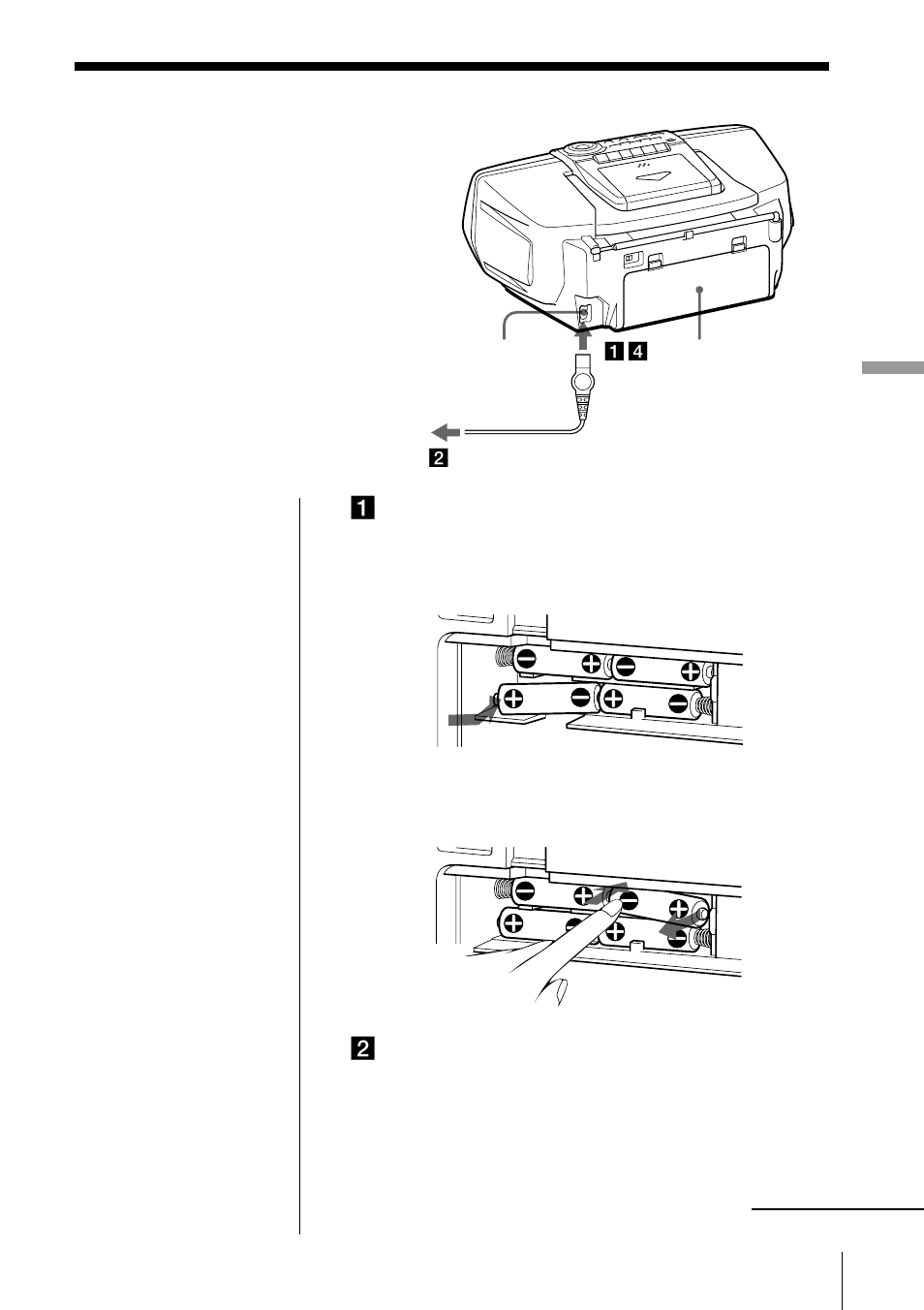 Choosing the power sources | Sony CFD-S47L User Manual | Page 25 / 68