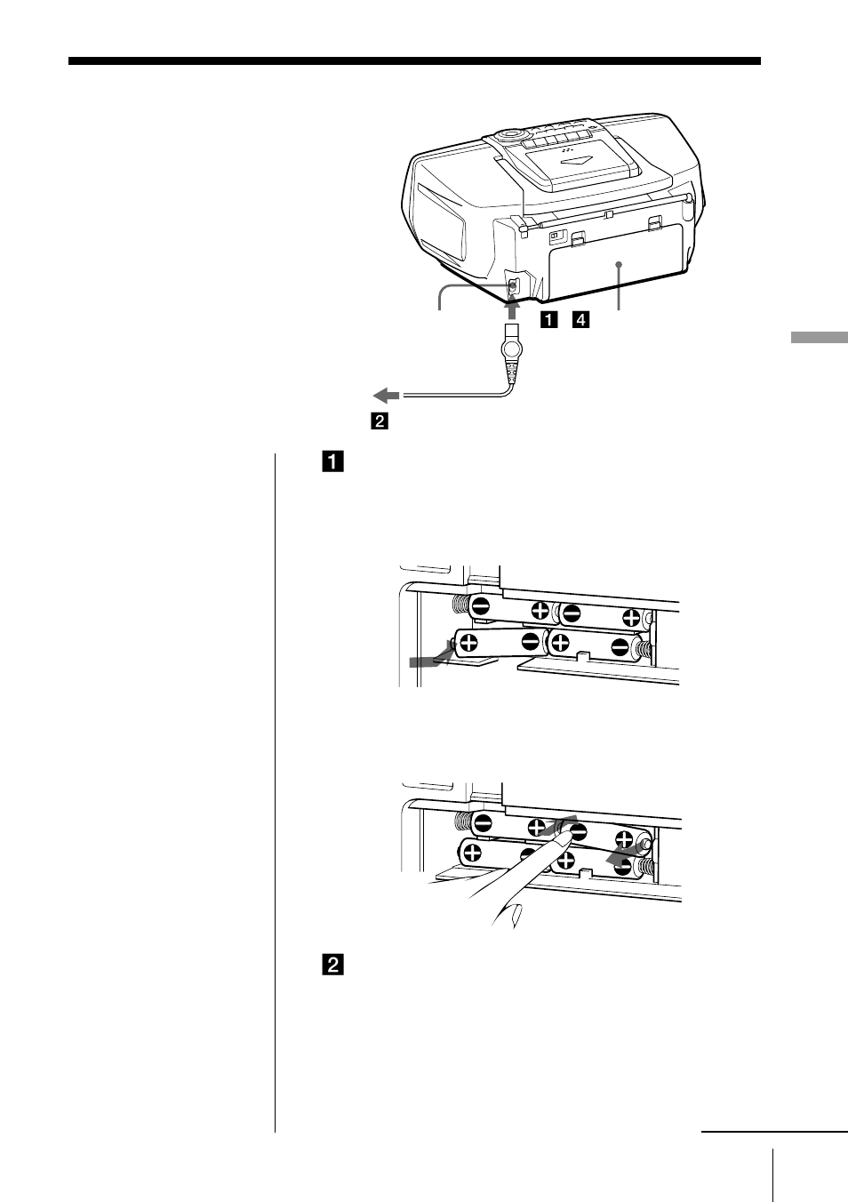 Selección de la fuente de alimentación | Sony CFD-S47L User Manual | Page 59 / 68