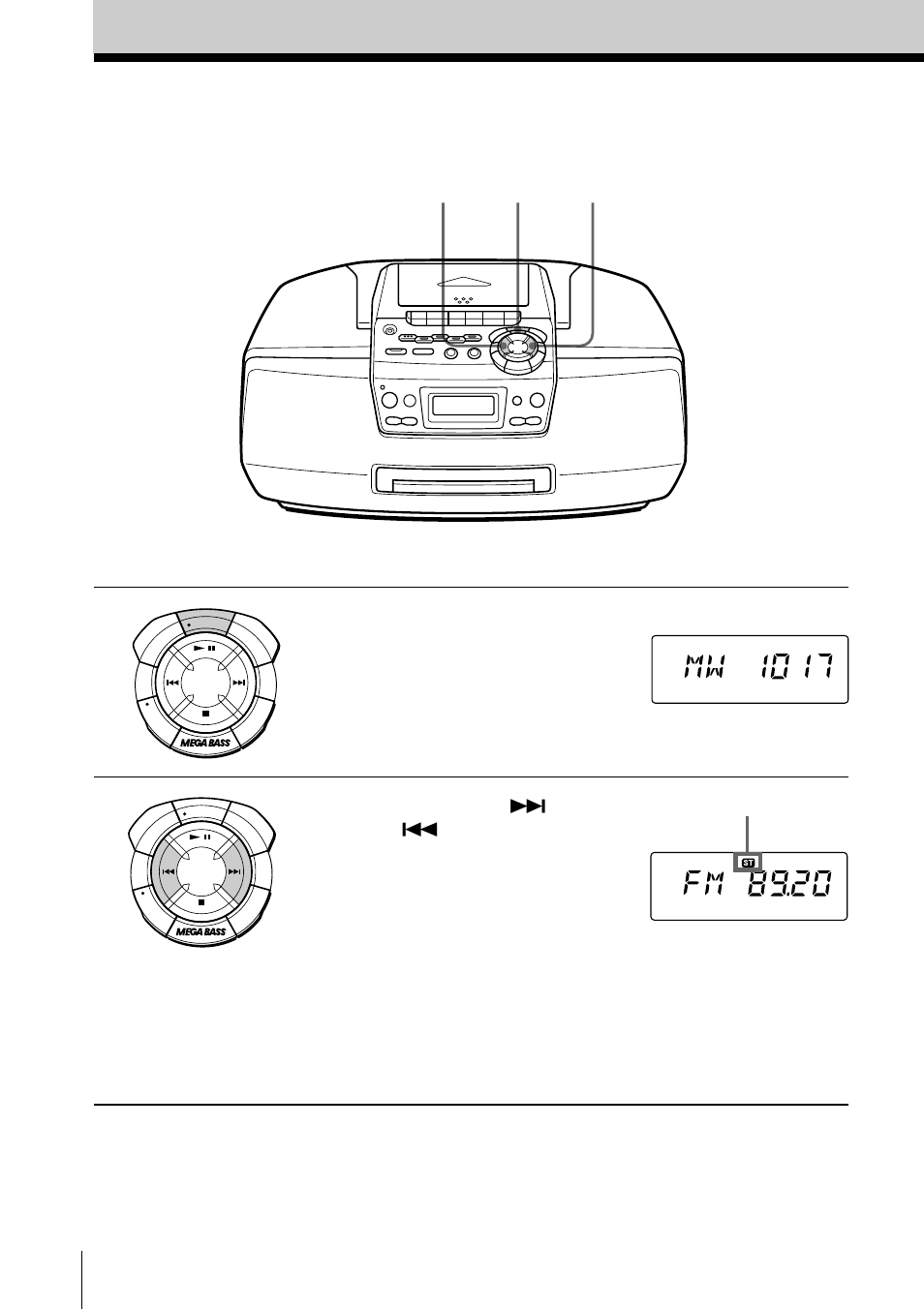 Listening to the radio, Connect the supplied ac power cord (see page 25) | Sony CFD-S47L User Manual | Page 6 / 68