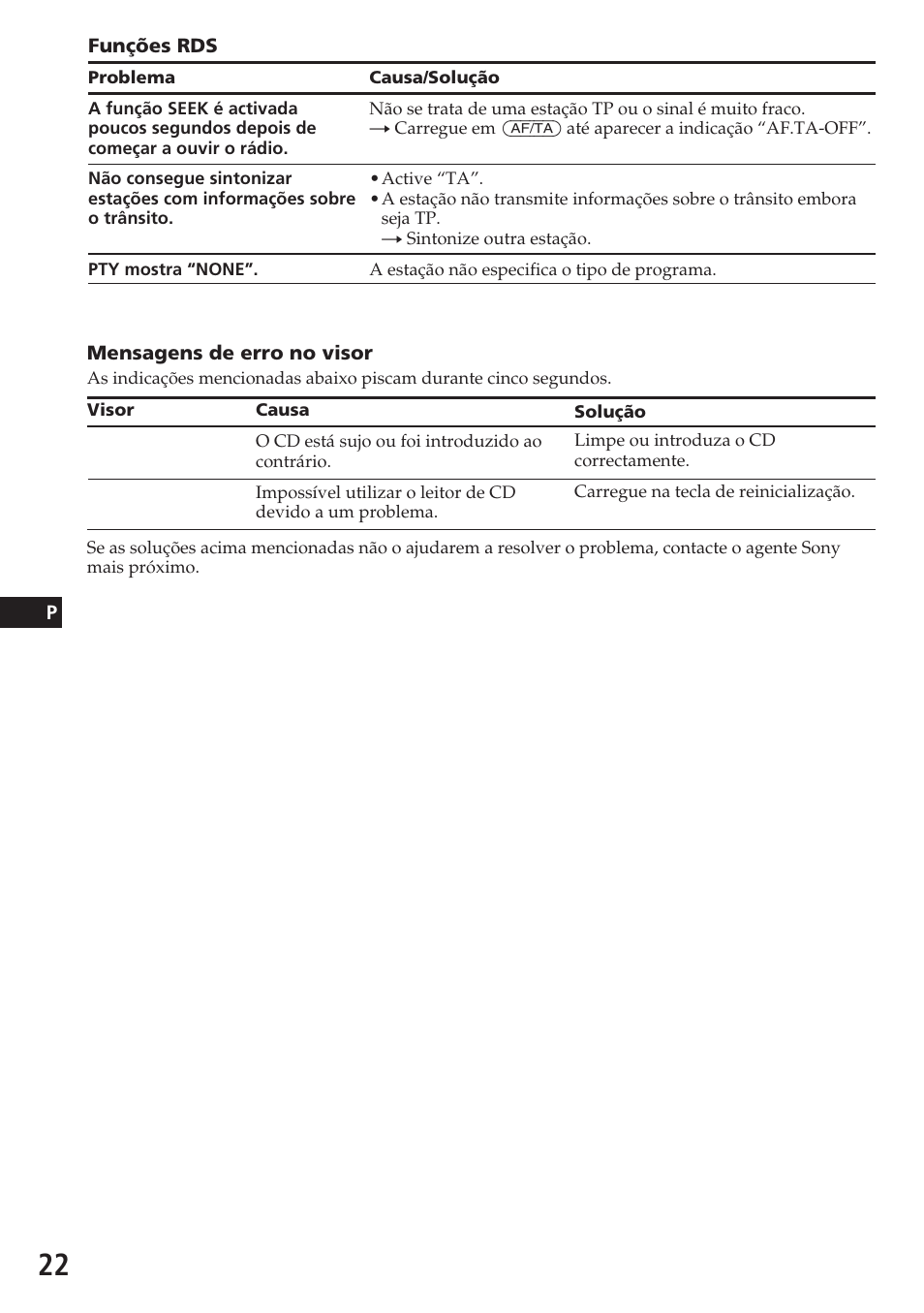 Error reset | Sony CDX-4180RV User Manual | Page 66 / 88