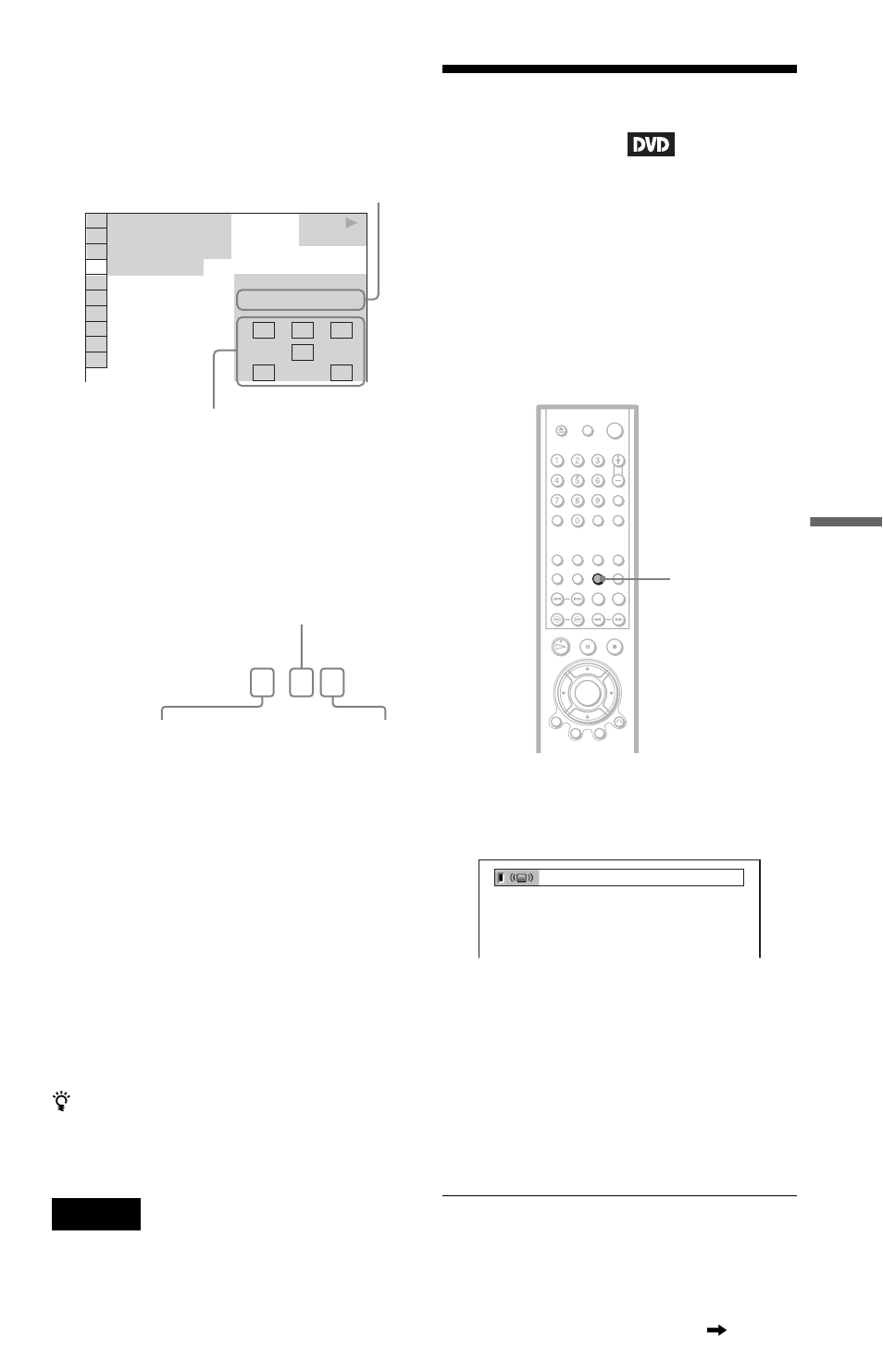 Tv virtual surround settings (tvs), Tv virtual surround settings, Dolby digital 3 / 2 | Tvs), Press sur during playback | Sony DVP-K370 User Manual | Page 51 / 80