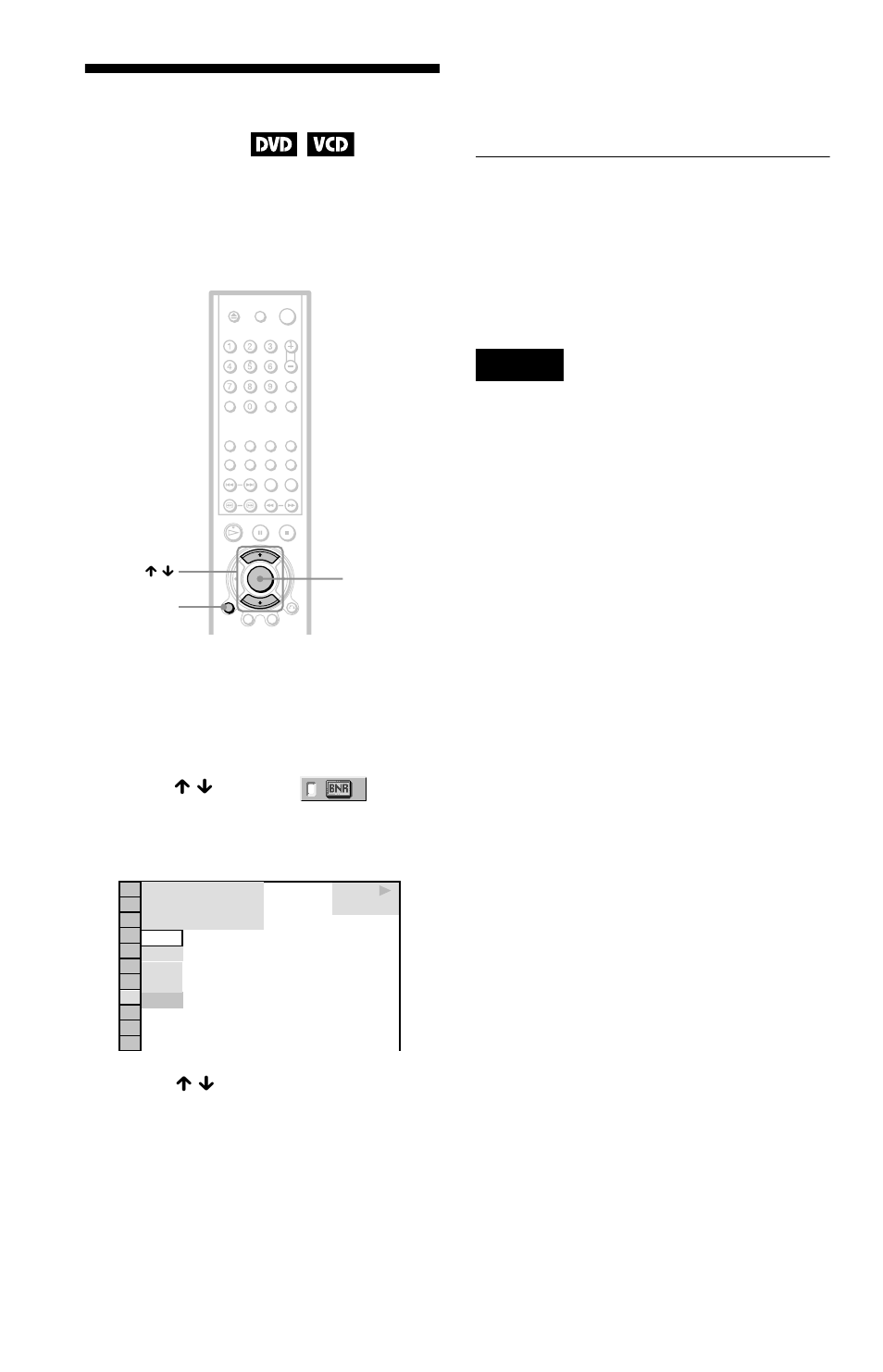 Adjusting the picture quality (bnr), Adjusting the picture quality | Sony DVP-K370 User Manual | Page 54 / 80