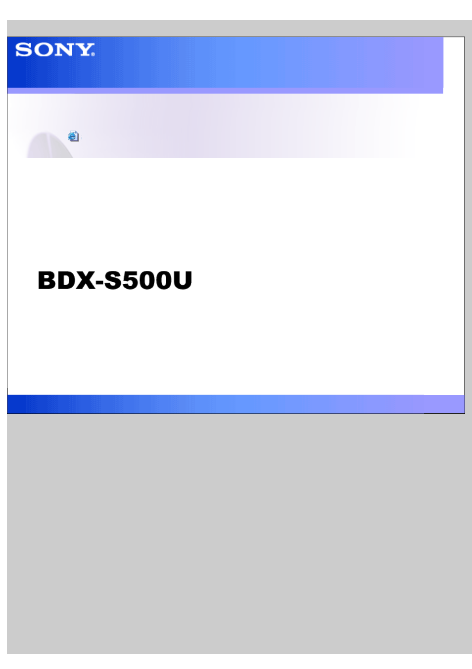 Sony BDX-S500U User Manual | 24 pages