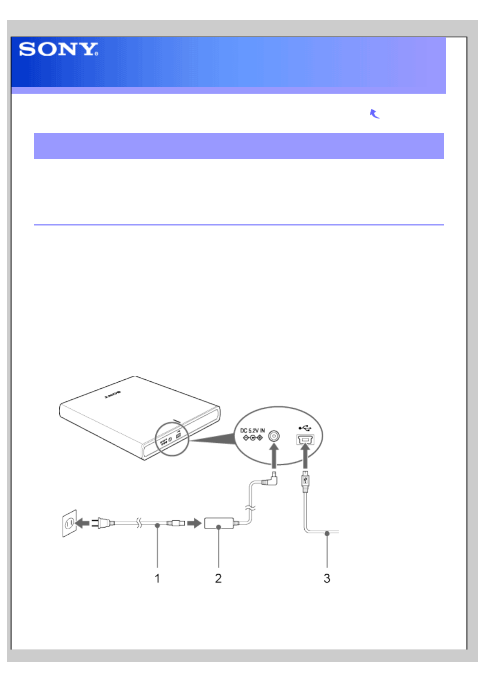 Bd/dvd/cd rewritable drive user's guide -- setup, Setup, Bd/dvd/cd rewritable drive user's guide | Connection | Sony BDX-S500U User Manual | Page 6 / 24