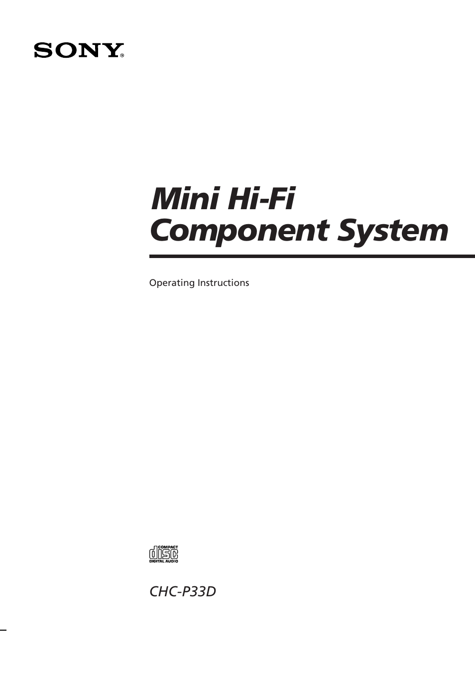 Sony CHC-P33D User Manual | 8 pages