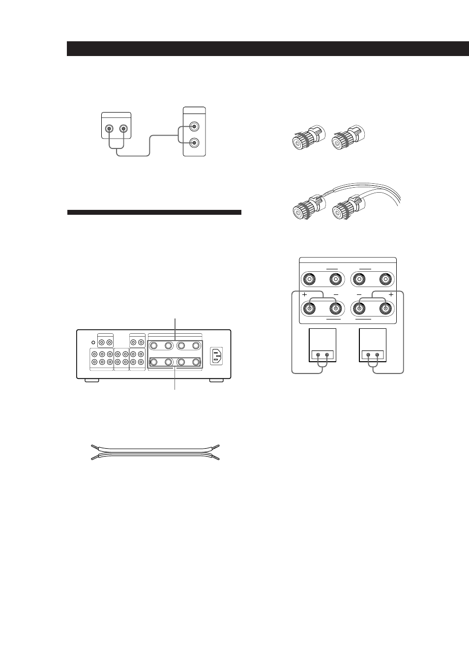 Conexión del sistema de altavoces, Preparativos 6, Descripción general | Conexiones, Conexión a altavoces normales | Sony TA-F5000 User Manual | Page 28 / 89