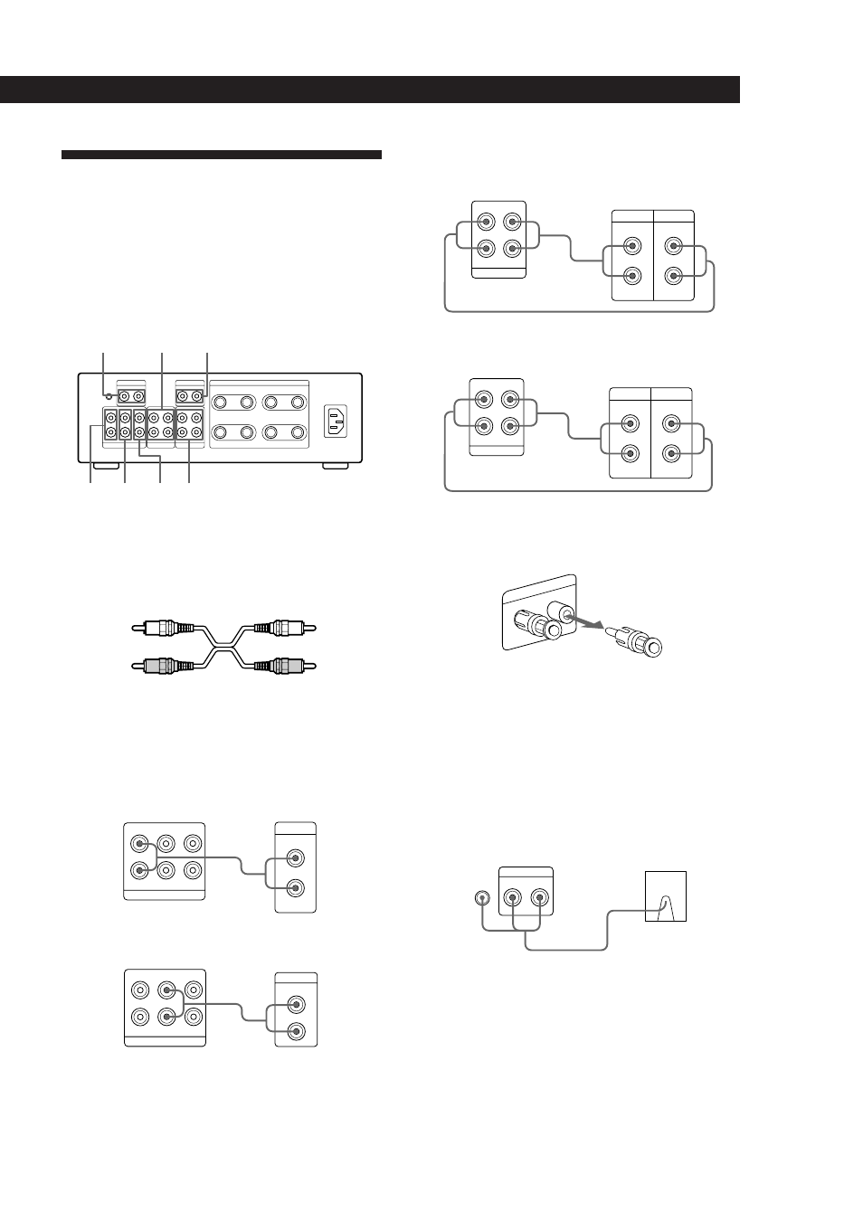 Ligações de componentes de áudio, Preparativos, Descrição geral | Ligações | Sony TA-F5000 User Manual | Page 38 / 89