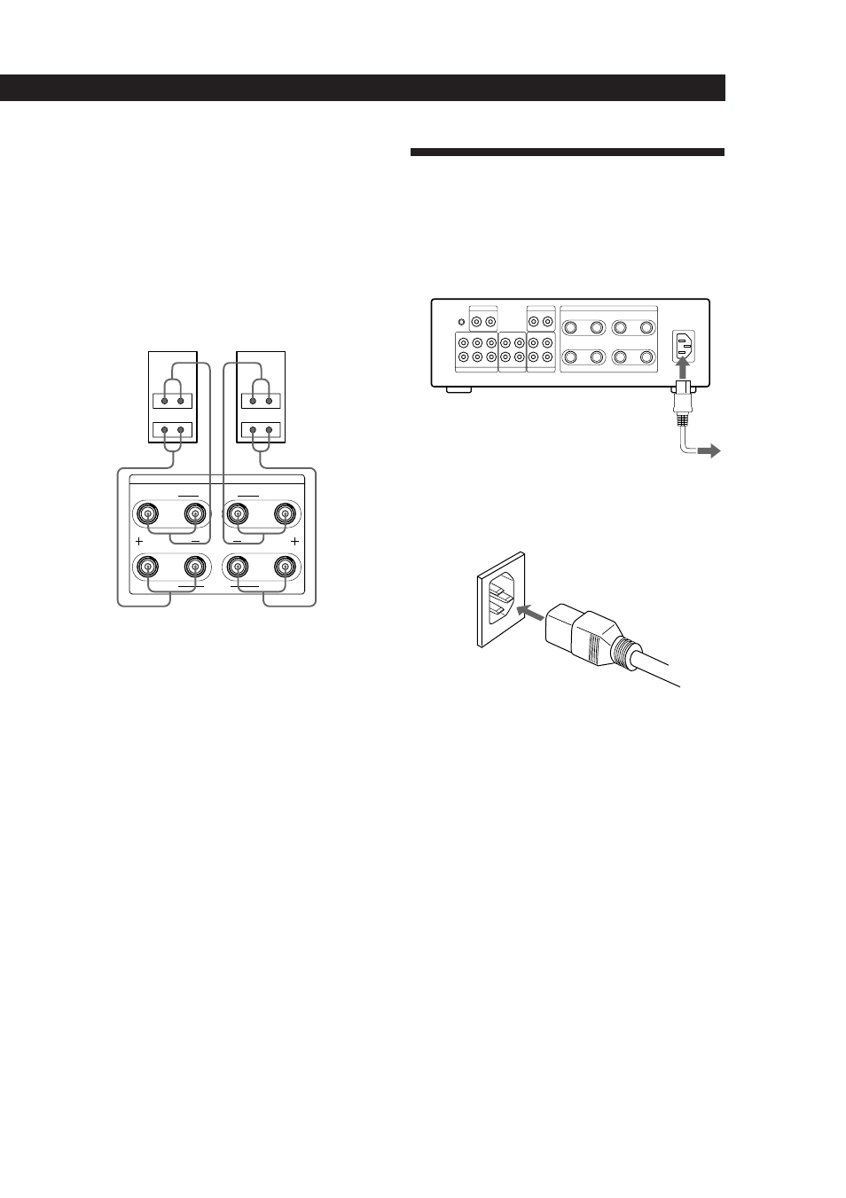 Ligações do cabo de alimentação ca | Sony TA-F5000 User Manual | Page 40 / 89