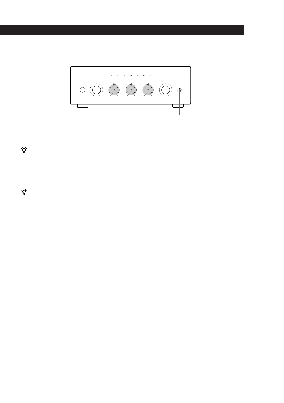 Operações básicas 9, Para evitar microfonia, Para ajustar | Gire, Nota, Os graves os agudos o balanço, Bass treble balance para escutar por auscultadores, Balance ligue os auscultadores. treble bass | Sony TA-F5000 User Manual | Page 42 / 89