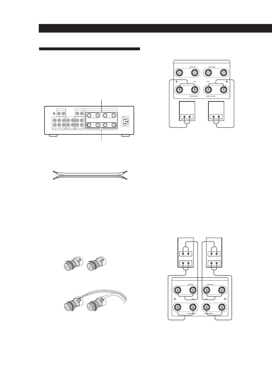 Anschluß der lautsprecher, Vor dem betrieb 6, Normaler lautsprecheranschluß | Bi-wire-lautsprecheranschluß, Überblick, Anschluß | Sony TA-F5000 User Manual | Page 50 / 89