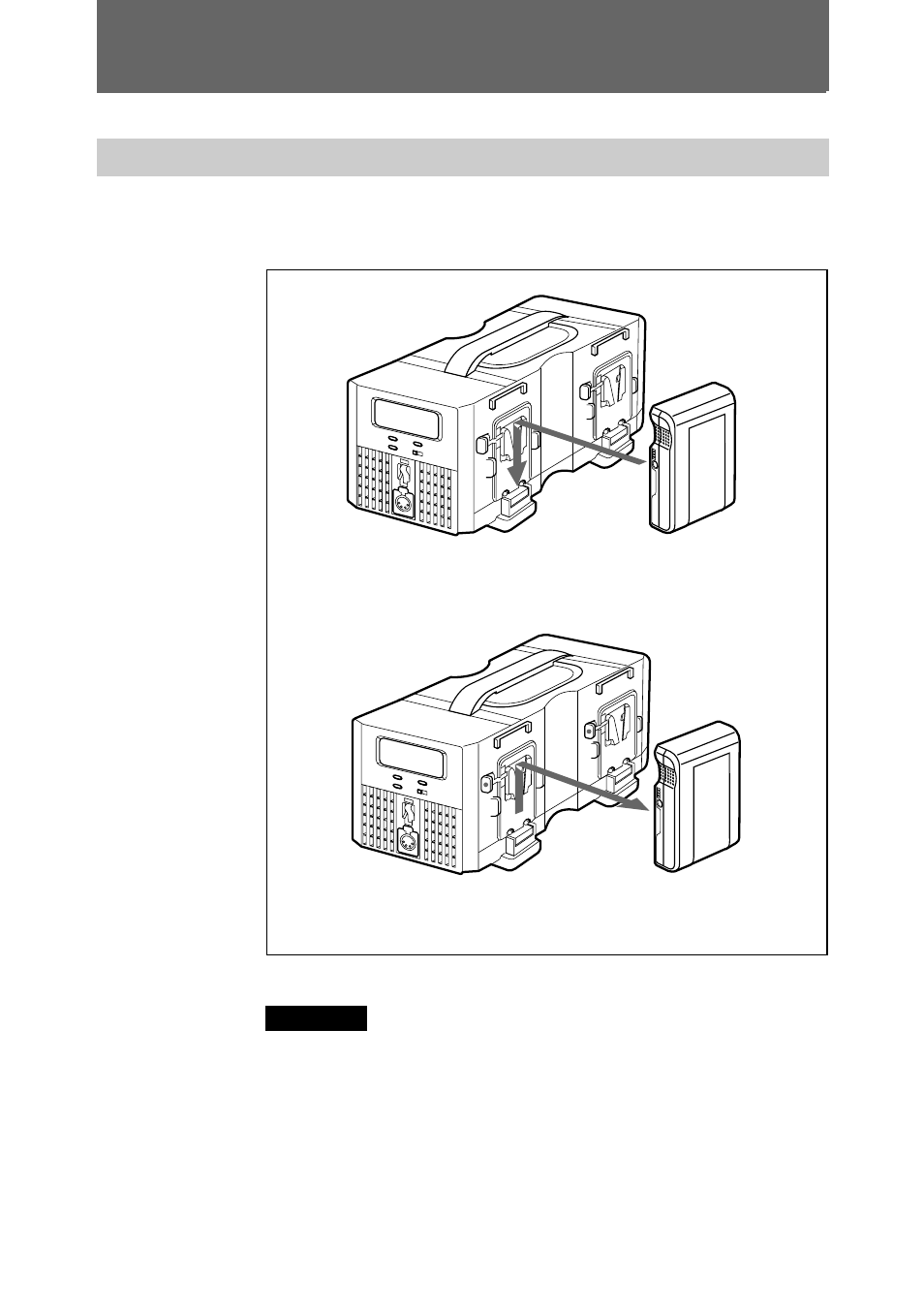 Funzionamento, Applicazione di un blocco batteria, Funzionamento 12(it) | Sony BC M150 User Manual | Page 102 / 130