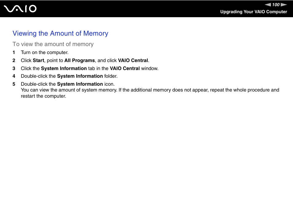 Sony VGC-RC210 User Manual | Page 100 / 175