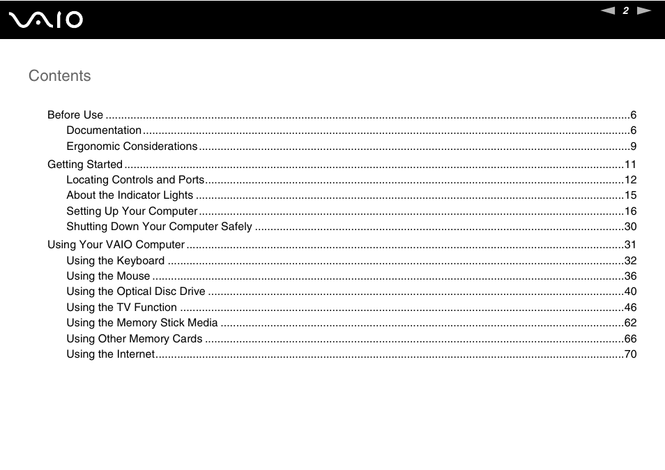 Sony VGC-RC210 User Manual | Page 2 / 175