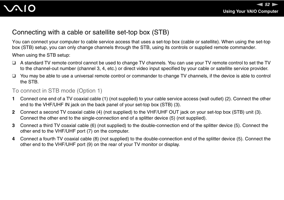 Sony VGC-RC210 User Manual | Page 52 / 175