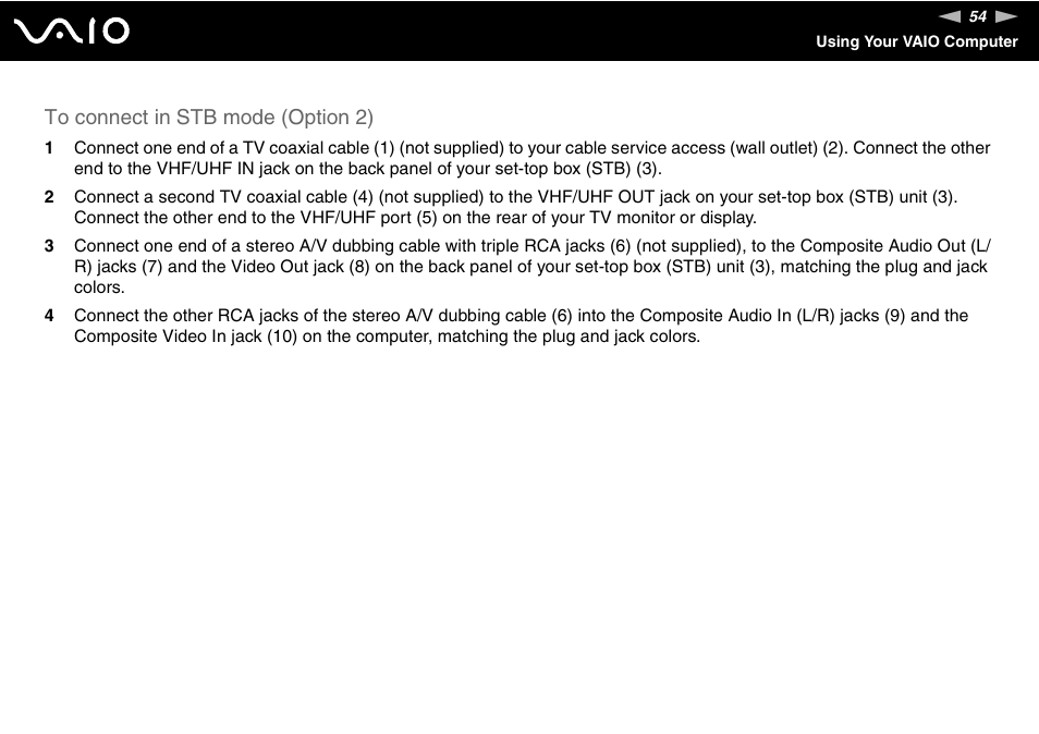 Sony VGC-RC210 User Manual | Page 54 / 175