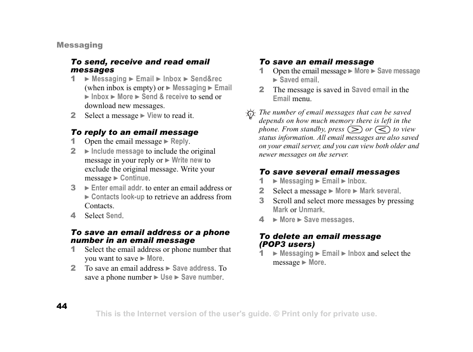 Sony K600i User Manual | Page 44 / 100