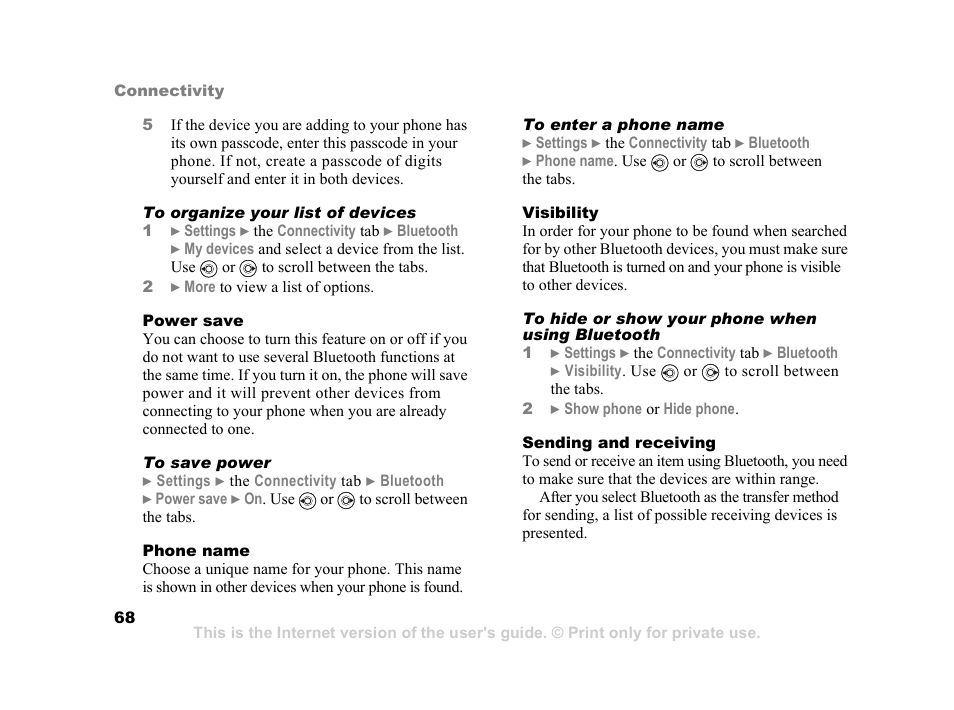 Sony K600i User Manual | Page 68 / 100