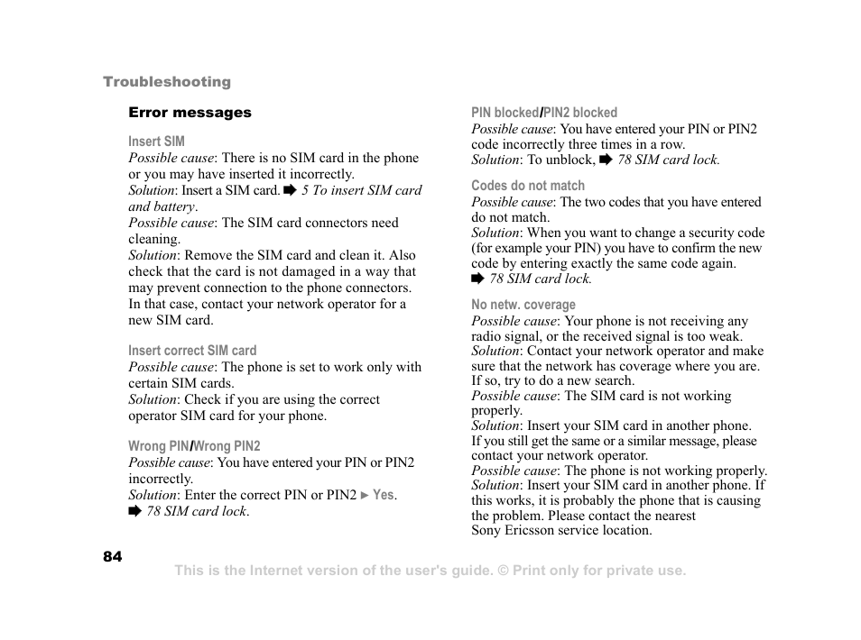 Sony K600i User Manual | Page 84 / 100