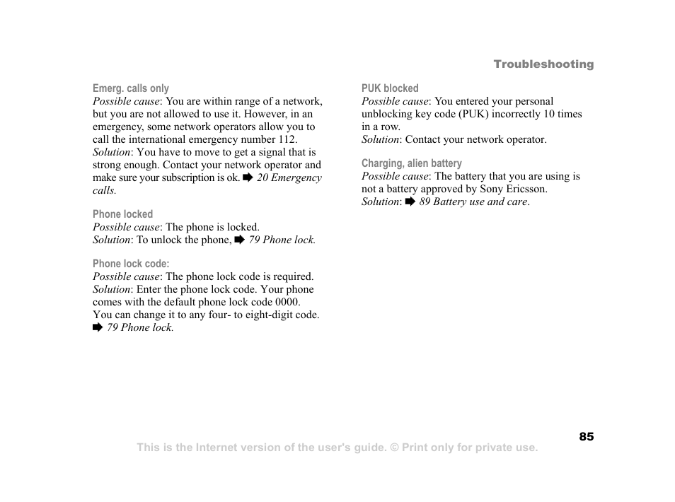 Sony K600i User Manual | Page 85 / 100