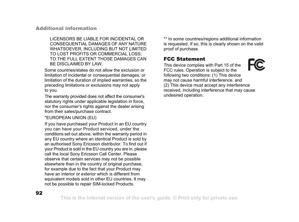 Sony K600i User Manual | Page 92 / 100