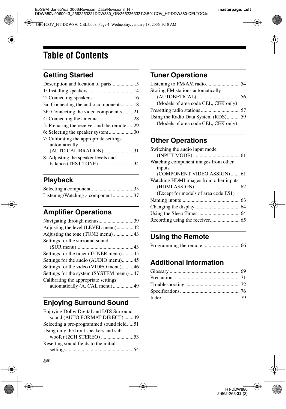 Sony HT-DDW880 User Manual | Page 4 / 80
