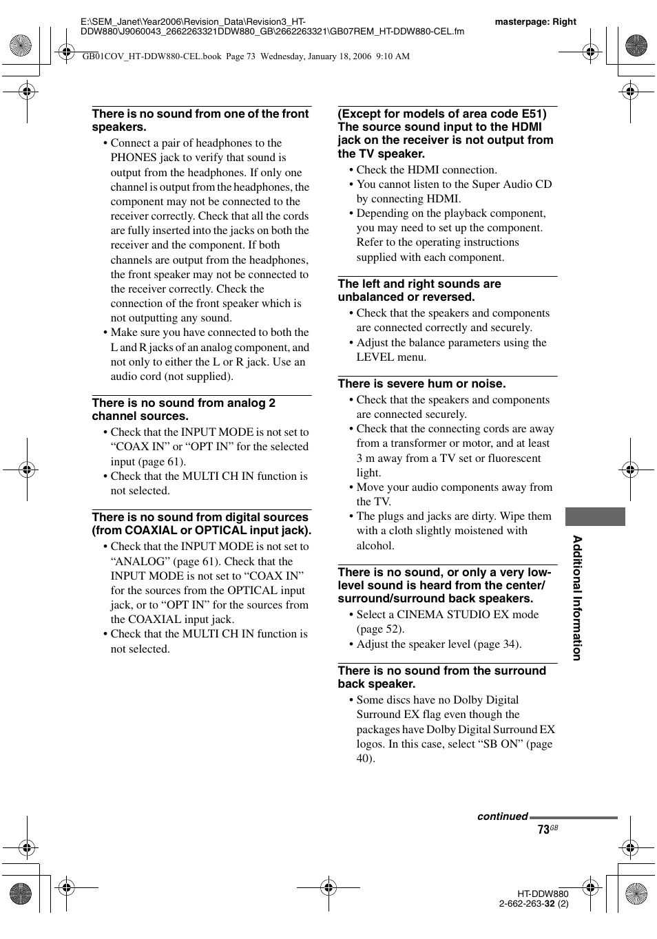 Sony HT-DDW880 User Manual | Page 73 / 80