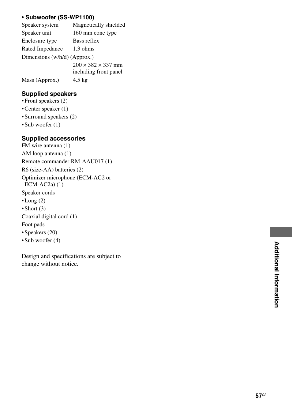 Sony model HTP-78SS User Manual | Page 57 / 60