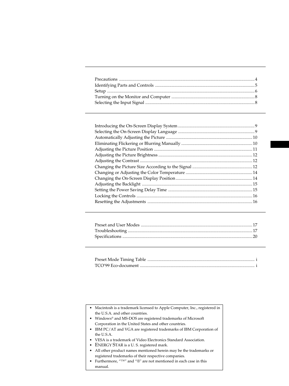 Sony CPD-L181 User Manual | Page 3 / 96