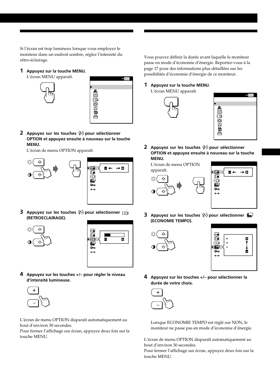 Réglage du rétro-éclairage, Personnalisation du moniteur | Sony CPD-L181 User Manual | Page 33 / 96