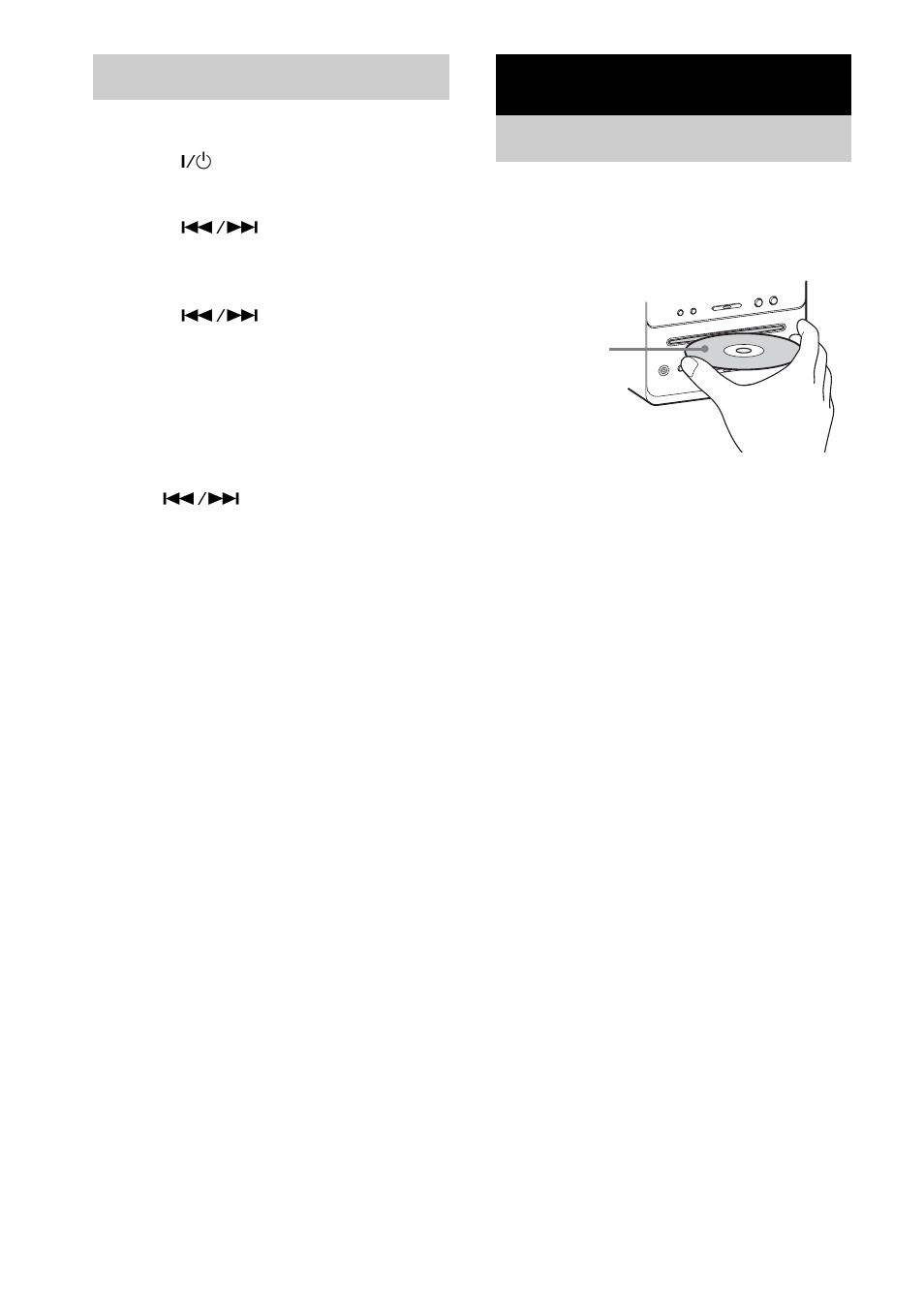 Setting the clock, Cd/mp3 – play, Loading a disc | Sony CMT-GPX6 User Manual | Page 8 / 36