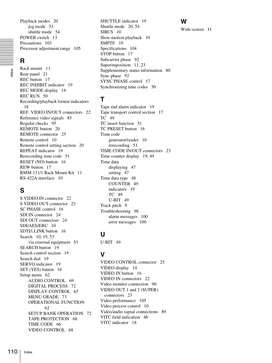 Sony DSR-1800AP User Manual | Page 110 / 112