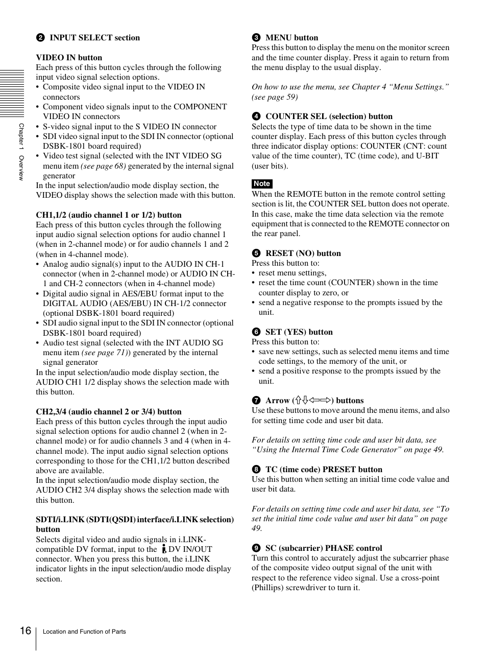 Sony DSR-1800AP User Manual | Page 16 / 112